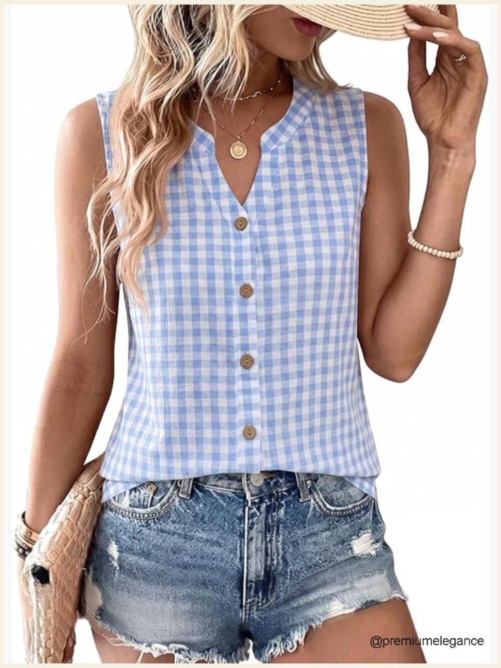 Sleeveless Button Down Tank Tops V Neck Blouses Summer Office